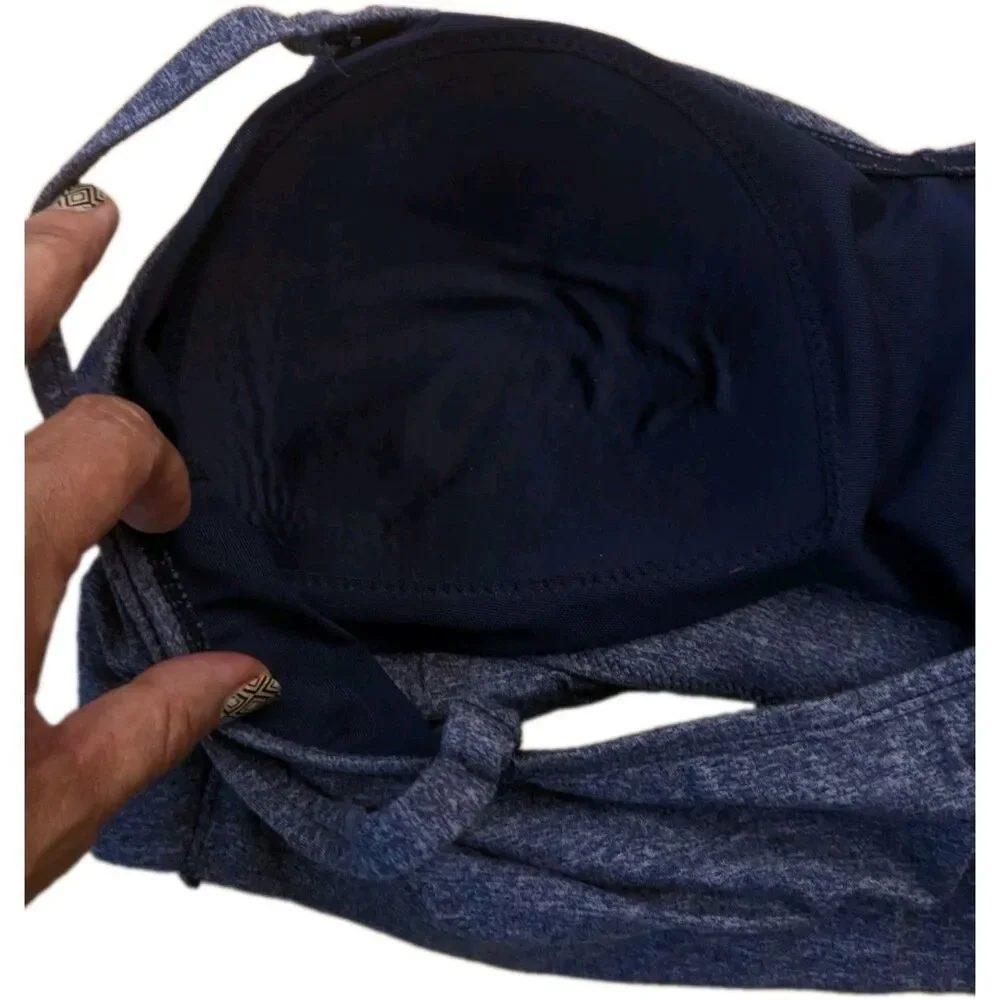 Torrid Curve Women Sports Bra 2 Denim Blue Bralette Wireless Convertible 1506500